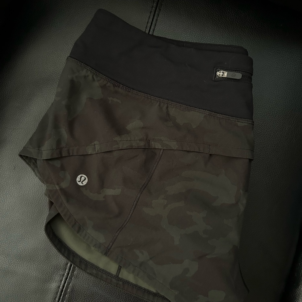 Lululemon Black Camo Skort with Zip Pocket